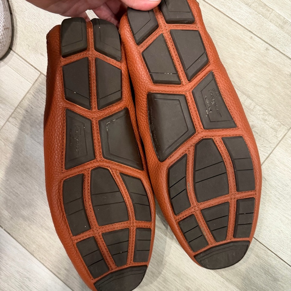 Salvatore Ferragamo Pebbled Leather Bit Loafer in Cognac Brown retail price $785 - Picture 7 of 9